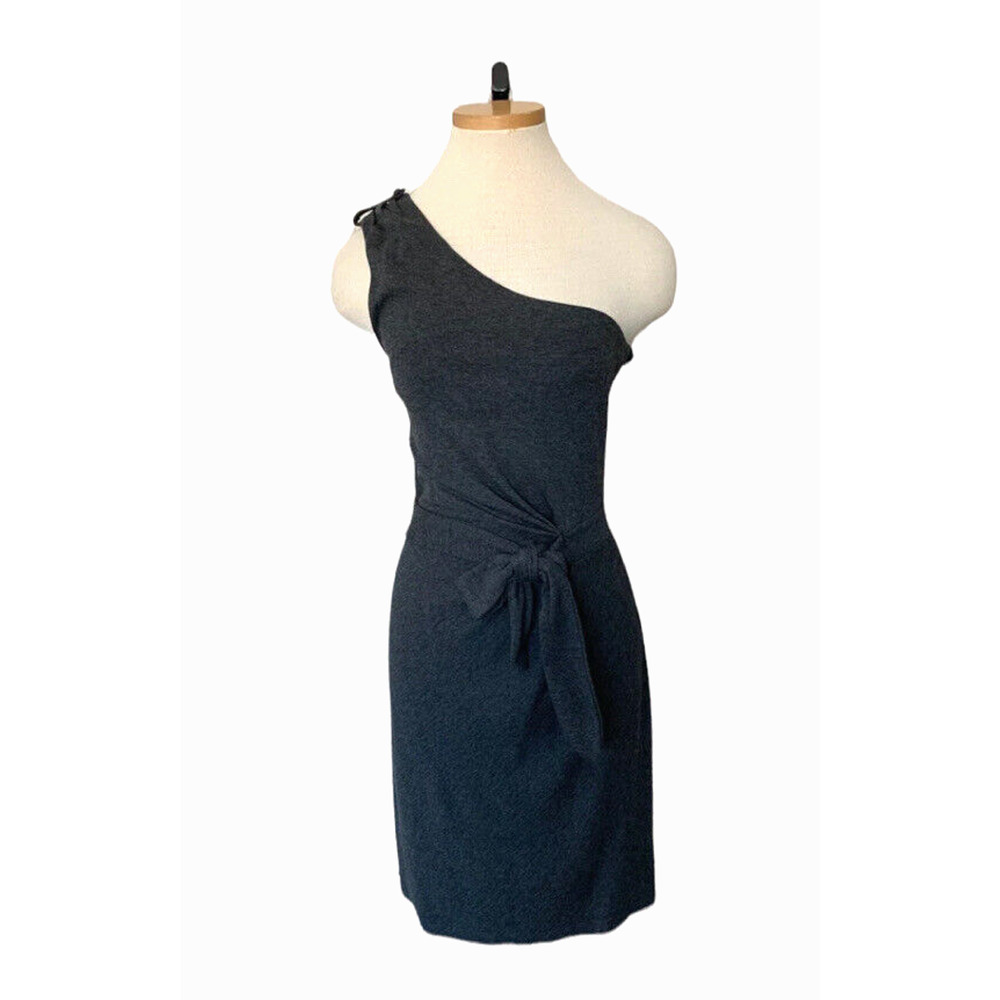 Anthropologie Ella Moss One Shoulder Dress XS Gray Soft Jersey Stretch